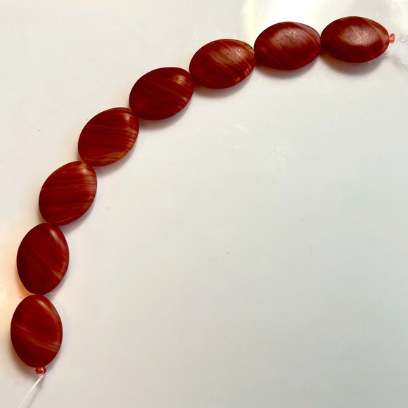 As Low As $2 Burnt Orange Hurricane Oval Matte Czech Glass Beads 16x12mm (8) - Picture 3 of 3